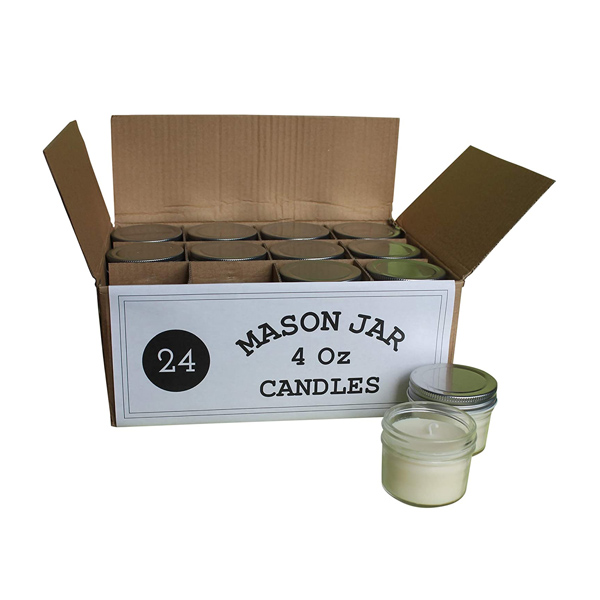 Box of 24 4-ounce mason jar candles