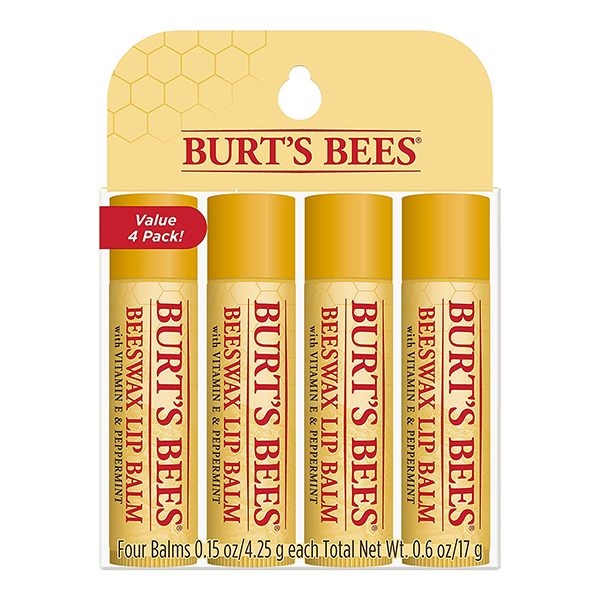 Mom Recommended Hospital Bag Checklist - Burt’s Bees Lip Balm, 4-Pack