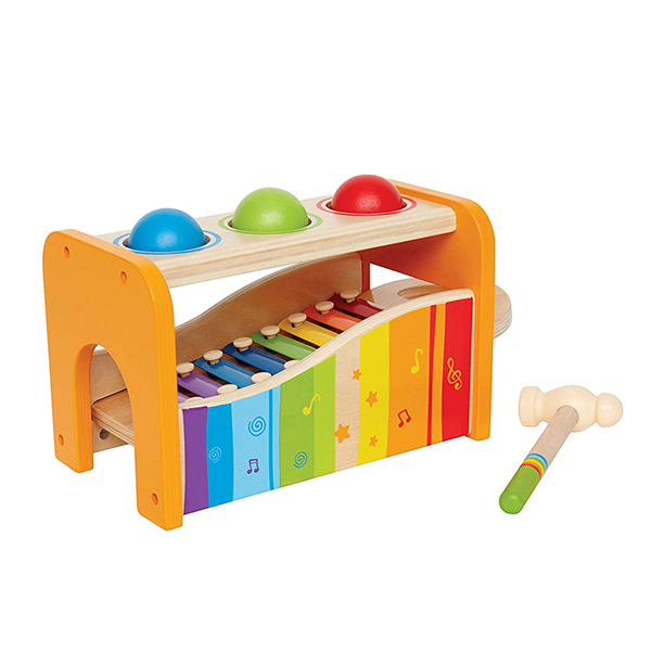 best toys for 1-year-old - Hape Pound & Tap Bench with Slide Out Xylophone