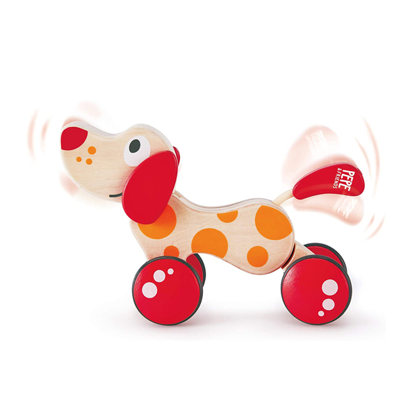 best toys for 1-year-old - Hape Walk A Long Puppy Wooden Pull Toy