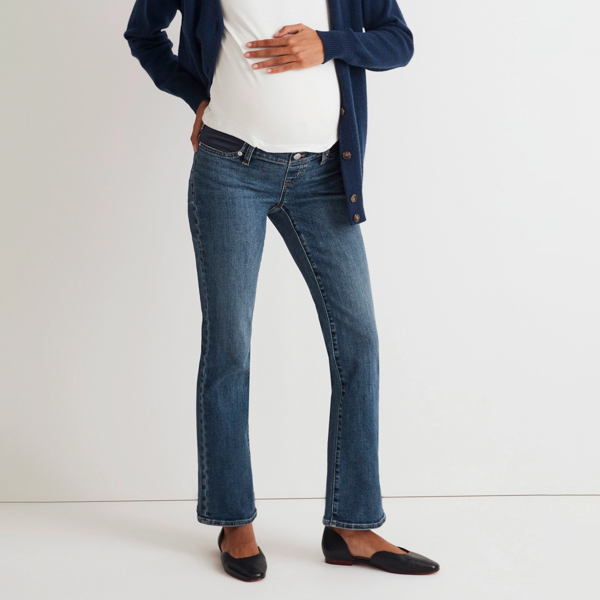 Best Side Panel Maternity Jeans: Madewell Maternity Side-Panel Kick Out Crop Jeans in Arlen Wash