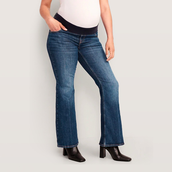 Best Flare / Wide Leg Maternity Jeans: Old Navy Maternity Front Low Panel Flare Jeans