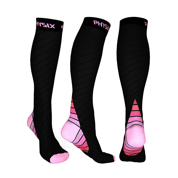Physix Gear Compression Socks in black and pink